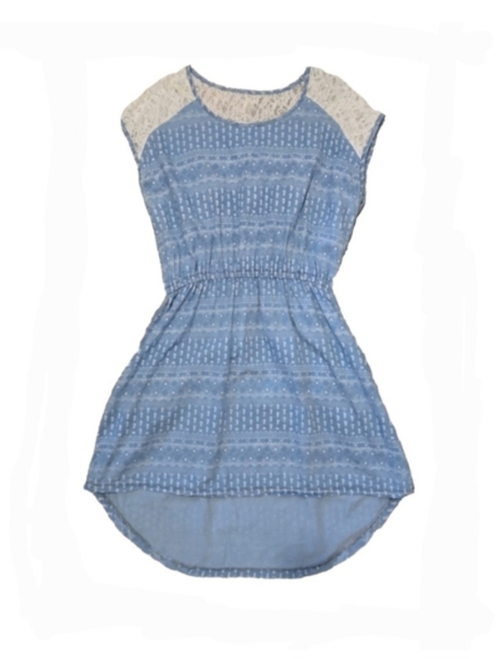 Panhandle Blue Boho Western Dress Size M/L Short Sleeve